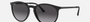 Ray-Ban RB4274 601/8G round sunglasses for unisex in full rim plastic, with matte black frame, and grey gradient lenses. 53mm in lens size, 18mm in bridge size, and 145mm in temple length.