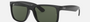 Ray-Ban Justin Classic RB4165 601/71 square sunglasses for men in full rim plastic, with black frame, and dark green lenses. 54mm in lens size, 16mm in bridge size, and 145mm in temple length.