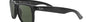 Ray-Ban Justin Classic RB4165 601/71 square sunglasses for men in full rim plastic, with black frame, and dark green lenses. 54mm in lens size, 16mm in bridge size, and 145mm in temple length.