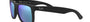 Ray-Ban Justin Color Mix RB4165 622/55 square sunglasses for men in full rim plastic, with matte rubber black frame, and blue mirror lenses. 54mm in lens size, 16mm in bridge size, and 145mm in temple length.