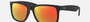 Ray-Ban Justin Color Mix RB4165 622/6Q square sunglasses for men in full rim plastic, with matte rubber black frame, and red mirror lenses. 54mm in lens size, 16mm in bridge size, and 145mm in temple length.