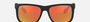 Ray-Ban Justin Color Mix RB4165 622/6Q square sunglasses for men in full rim plastic, with matte rubber black frame, and red mirror lenses. 54mm in lens size, 16mm in bridge size, and 145mm in temple length.