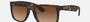 Ray-Ban Justin Classic RB4165 710/13 square sunglasses for men in full rim plastic, with matte havana frame, and dark brown lenses. 54mm in lens size, 16mm in bridge size, and 145mm in temple length.