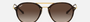 Ray-Ban Blaze Double Bridge RB4292N 710/13 round sunglasses for unisex in full rim plastic, with light havana frame, and brown gradient lenses. 62mm in lens size, 14mm in bridge size, and 145mm in temple length.