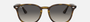 Ray-Ban RB4259 710/11 round sunglasses for unisex in full rim plastic, with light havana frame, and grey gradient lenses. 51mm in lens size, 20mm in bridge size, and 145mm in temple length.