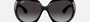 Ray-Ban Jackie Ohh II RB4098 601/8G butterfly sunglasses for women in full rim nylon, with polished black frame, and grey gradient lenses. 60mm in lens size, 14mm in bridge size, and 135mm in temple length.