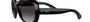 Ray-Ban Jackie Ohh II RB4098 601/8G butterfly sunglasses for women in full rim nylon, with polished black frame, and grey gradient lenses. 60mm in lens size, 14mm in bridge size, and 135mm in temple length.