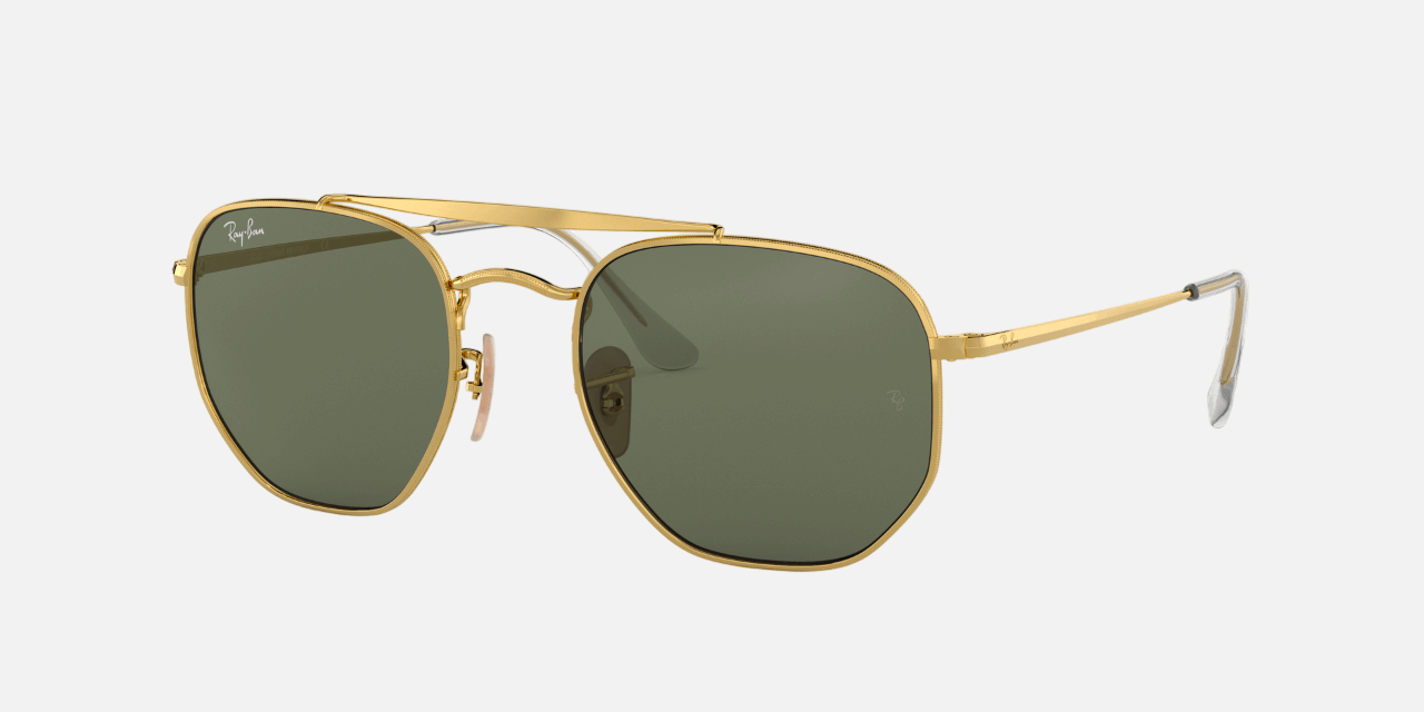 Ray-Ban Marshal RB3648 001 - Polished Arista Gold/G-15 Green Butterfly, Women's Sunglasses