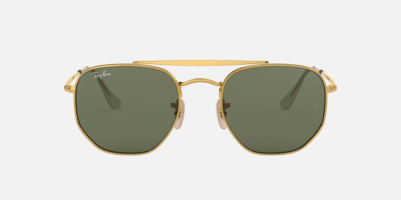 Ray-Ban Marshal RB3648 001 - Polished Arista Gold/G-15 Green Butterfly, Women's Sunglasses