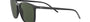 Ray-Ban RB4387 601/71 square sunglasses for unisex in full rim plastic, with black frame, and green lenses. 56mm in lens size, 18mm in bridge size, and 145mm in temple length.
