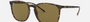 Ray-Ban RB4387 710/73 square sunglasses for unisex in full rim plastic, with light havana frame, and brown lenses. 56mm in lens size, 18mm in bridge size, and 145mm in temple length.