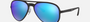 Ray-Ban RB4320CH Chromance RB4320CH 601SA1 pilot sunglasses for unisex in full rim plastic, with matte black frame, and blue chromance lenses. 58mm in lens size, 16mm in bridge size, and 140mm in temple length.