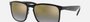 Ray-Ban RB4264 Chromance RB4264 601/J0 square sunglasses for men in full rim plastic, with black frame, and blue mirror gold gradient chromance lenses. 58mm in lens size, 18mm in bridge size, and 145mm in temple length.