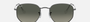 Ray-Ban Hexagonal Flat Lenses RB3548N 004/71 hexagonal sunglasses for unisex in full rim metal, with gunmetal frame, and grey gradient lenses. 48mm in lens size, 21mm in bridge size, and 140mm in temple length.