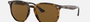 Ray-Ban RB4306 710/83 round sunglasses for unisex in full rim plastic, with light havana frame, and brown lenses. 54mm in lens size, 19mm in bridge size, and 145mm in temple length.