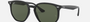 Ray-Ban RB4306 601/71 round sunglasses for unisex in full rim plastic, with black frame, and dark green lenses. 54mm in lens size, 19mm in bridge size, and 145mm in temple length.