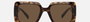 Versace VE4405 10873 rectangular sunglasses for women in full rim plastic, with havana frame, and dark brown lenses. 54mm in lens size, 22mm in bridge size, and 140mm in temple length.