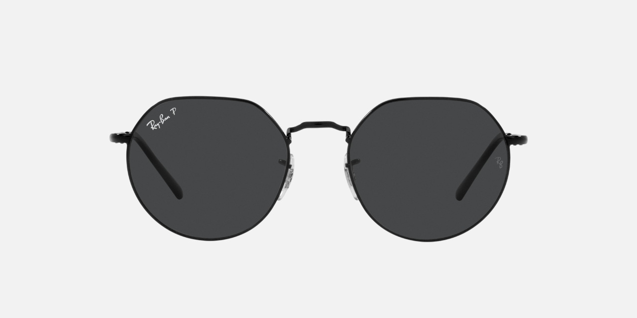Ray-Ban Jack RB3565 002/48 round sunglasses for unisex in full rim metal, with black frame, and black lenses. 53mm in lens size, 20mm in bridge size, and 145mm in temple length.