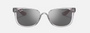 Ray-Ban Junior New Wayfarer Kids RJ9052S 70636G square sunglasses for kids in full rim injected, with transparent grey frame, and grey mirrored silver lenses. 47mm in lens size, 15mm in bridge size, and 125mm in temple length.