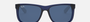 Ray-Ban Justin Color Mix RB4165 651180 square sunglasses for men in full rim plastic, with matte transparent blue frame, and dark blue lenses. 54mm in lens size, 16mm in bridge size, and 145mm in temple length.