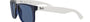 Ray-Ban Justin Color Mix RB4165 651180 square sunglasses for men in full rim plastic, with matte transparent blue frame, and dark blue lenses. 54mm in lens size, 16mm in bridge size, and 145mm in temple length.