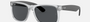 Ray-Ban Justin Color Mix RB4165 651287 square sunglasses for men in full rim plastic, with matte transparent frame, and grey lenses. 54mm in lens size, 16mm in bridge size, and 145mm in temple length.