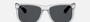 Ray-Ban Justin Color Mix RB4165 651287 square sunglasses for men in full rim plastic, with matte transparent frame, and grey lenses. 54mm in lens size, 16mm in bridge size, and 145mm in temple length.