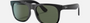 Ray-Ban Junior Justin Kids RJ9069S 100/71 square sunglasses for kids in full rim injected, with polished black
  frame, and dark green lenses. 48mm in lens size, 16mm in bridge size, and 130mm in temple length.