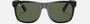 Ray-Ban Junior Justin Kids RJ9069S 100/71 square sunglasses for kids in full rim injected, with polished black
  frame, and dark green lenses. 48mm in lens size, 16mm in bridge size, and 130mm in temple length.