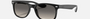Ray-Ban Junior New Wayfarer Kids RJ9052S 100/11 square sunglasses for kids in full rim injected, with polished black frame, and light/dark grey lenses. 47mm in lens size, 15mm in bridge size, and 125mm in temple length.