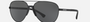 Emporio Armani EA 2059 320387 pilot sunglasses for men in full rim metal, with matte black frame, and grey lenses. 61mm in lens size, 15mm in bridge size, and 140mm in temple length.