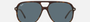 Ray-Ban Bill RB2198 902/R5 square sunglasses for unisex in full rim plastic, with havana frame, and blue lenses. 56mm in lens size, 14mm in bridge size, and 145mm in temple length.
