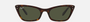 Ray-Ban Lady Burbank RB2299 902/31 cat eye sunglasses for women in full rim acetate, with polished havana frame, and green lenses. 52mm in lens size, 20mm in bridge size, and 140mm in temple length.