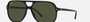Ray-Ban Bill RB2198 901/31 square sunglasses for unisex in full rim plastic, with black frame, and green lenses. 56mm in lens size, 14mm in bridge size, and 145mm in temple length.