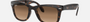 Ray-Ban Wayfarer Folding Classic RB4105 710/51 square sunglasses for men in full rim plastic, with light havana frame, and light brown gradient lenses. 50mm in lens size, 22mm in bridge size, and 140mm in temple length.