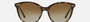 Bvlgari BV8235 504/T5 cat-eye sunglasses for women in full rim plastic, with havana frame, and brown gradient lenses. 55mm in lens size, 17mm in bridge size, and 140mm in temple length.