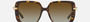 Bvlgari BV8237B 504/T5 square sunglasses for women in full rim plastic, with havana frame, and gradient brown lenses. 55mm in lens size, 17mm in bridge size, and 140mm in temple length.