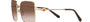 Bvlgari BV6165 278/13 square sunglasses for women in full rim metal, with pale gold frame, and gradient brown lenses. 57mm in lens size, 18mm in bridge size, and 140mm in temple length.