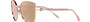 Bvlgari BV6168 20144Z cat-eye sunglasses for women in semi-rimless metal, with pink gold frame, and rose gold lenses. 57mm in lens size, 17mm in bridge size, and 140mm in temple length.