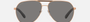 Bvlgari BV5055K 200681 aviator sunglasses for men in full rim metal, with matte pink gold plated frame, and dark grey lenses. 62mm in lens size, 14mm in bridge size, and 145mm in temple length.