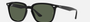 Ray-Ban RB4362 601/71 square sunglasses for unisex in full rim plastic, with black frame, and green lenses. 55mm in lens size, 18mm in bridge size, and 145mm in temple length.