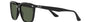 Ray-Ban RB4362 601/71 square sunglasses for unisex in full rim plastic, with black frame, and green lenses. 55mm in lens size, 18mm in bridge size, and 145mm in temple length.