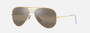 Ray-Ban RB3025 9196G5 unisex's full rim pilot sunglasses in a polished gold metal frame with silver/brown chromance polarized
 lenses. Features a 58 mm lens size, 14 mm bridge size, and 135 mm temple length. Available in Dubai, UAE.