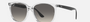 Ray-Ban RB4378 647711 square sunglasses for women in full rim plastic, with transparent frame, and grey gradient lenses. 54mm in lens size, 16mm in bridge size, and 145mm in temple length.