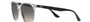 Ray-Ban RB4378 647711 square sunglasses for women in full rim plastic, with transparent frame, and grey gradient lenses. 54mm in lens size, 16mm in bridge size, and 145mm in temple length.