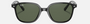 Ray-Ban Junior Leonard Kids RJ9093S 100/71 square sunglasses for kids in full rim injected, with polished black frame, and dark green lenses. 48mm in lens size, 16mm in bridge size, and 130mm in temple length.