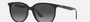 Ray-Ban RB4378 601/8G square sunglasses for women in full rim plastic, with black frame, and grey gradient lenses. 54mm in lens size, 16mm in bridge size, and 145mm in temple length.