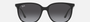 Ray-Ban RB4378 601/8G square sunglasses for women in full rim plastic, with black frame, and grey gradient lenses. 54mm in lens size, 16mm in bridge size, and 145mm in temple length.