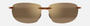 Maui Jim Breakwall 26 rectangular sunglasses for unisex in rimless plastic, with brown frame, and hcl bronze lenses. 63mm in lens size, 13mm in bridge size, and 127mm in temple length.