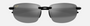 Maui Jim Ho'okipa 02 rectangular sunglasses for unisex in rimless plastic, with gloss black frame, and neutral grey lenses. 64mm in lens size, 17mm in bridge size, and 130mm in temple length.